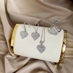 Aetolia Simple Zircon Trendy S925 heart Sterling Silver Costume Wedding Necklace Elegant Jewelry Bridal Customize Jewelry Set