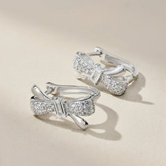 Aetolia Jewelry Bow-Knot Hot Sale Lovely Style S925 Sterling Silver Earring Cz Cubic Zirconia Diamond Stud Earrings For Women