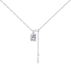 Aetolia Dainty Non Tarnish Waterproof Cz Square Cubic Zirconia 18K Gold Plated Necklace Jewelry Diamond Pendant Necklaces Women