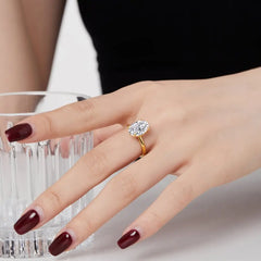 Aetolia Diamond Ring 18K Gold Plated Fine Jewelry Oval Cut Cz Cubic Zircon Engagement Wedding Classic Luxury Party Rings For Women