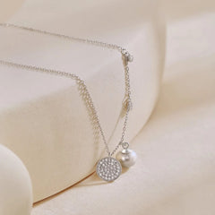 Aetolia Designer 925 Sterling Silver Chian Choker CZ Cubic Zirconia Necklace For Women Dainty Pearl Pendant Necklaces Jewelry Woman Girl