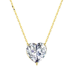 Aetolia Custom Trendy Heart Shape stone Pendant 8A ZIrcon Gold Plated Sterling Silver Wedding Engagement Necklace