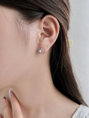 Aetolia Oem Odm Trendy Fast Shipping Flower Shape 925 Sterling Silver Stud Earring 18K Gold Plated Studs Earrings Jewelry Women