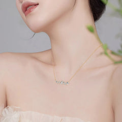 Aetolia Brilliant Shining Cubic Zircon Square Necklace 18K Gold Plated S925 Sterling Silver Cz Pendant Necklace For Women Girls
