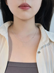 Aetolia Minimalist Hypoallergenic Non Tarnish Nickel Free 925 Sterling Silver Rhodium 18K Gold Plated Beaded Chain Necklaces women