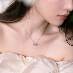 Aetolia Statement S925 Silver 18K Gold Cz Zircon Heart Butterfly Wings Pendant Necklace For Women Shiny Flower Necklace Jewelry