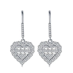 Aetolia Trending Heart Hoop CZ Huggies Aretes Pendientes Rhodium and Gold Plated Sterling Silver 925 Earrings