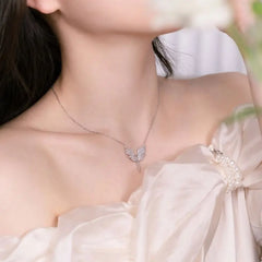Aetolia Wholesale New Design S925 Cz Zircon Angel Wings Pendant Necklace 18K Gold Plated Chain Necklaces For Ladies Women