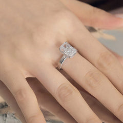 Aetolia Luxury Fine Jewelry Diamond S925 Silver Square Yellow Cubic Zircon Ring Wholesale Price Wedding Engagement Rings For Women