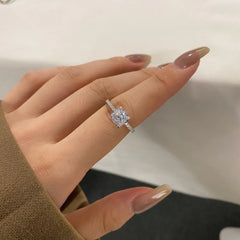 Aetolia New Arrivals Fashion Design Classic white square shape cubic zircon ring 925 Sterling Silver ring for women gift