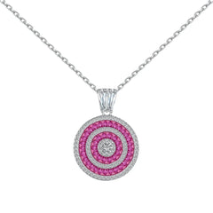 Aetolia Custom 925 Sterling Silver Pendant Chain Necklace Iced Out Round Baguette Shape Pink Cz Cubic Zirconia Necklaces For Women