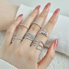 Aetolia 925 Sterling Silver Romantic Wedding Band For Women Cz Cubic Zirconia Full Eternity Stackable 18K Rose Gold Ring For Girl Gift