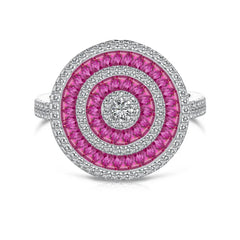 Aetolia Wholesale Trendy Jewelry S925 Silver Jewelry Eternity Pink Ring Wedding Band Engagement Cz Cubic Zircon Rings For Women