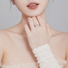 Aetolia Hot Sale 925 Silver Cubic Zirconia Irregular Heart Pear Shape Ring Open Adjustable Engagement Zirconia Rings For Women