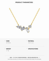 Aetolia Non Tarnish 18K Gold Plated S925 Silver Necklace Heart Square Waterdrop Shape Cubic Zirconia Pendant Necklaces For Women