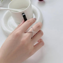 Aetolia New Design S925 Sterling Silver Ring Light Luxury Cz Cubic Zirconia Cross Round Ring Stacked Geometric Rings Jewelry Women