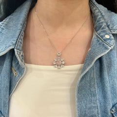 Aetolia Necklaces 18K Gold Plated Rhinestone Crystal Cute Lovely For Women Zirconia Pendant Heart Shape Flower Diamond Necklace