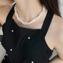 Aetolia Vintage Cuban Zircon Waterproof 18K Gold S925 Sterling Silver Pearl Necklace Chain Choker Pendant Necklaces Set Jewelry Women