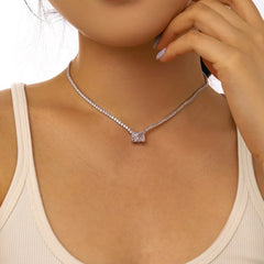 Aetolia Wholesale Custom Tennis Chains 925 Sterling Silver Pendant Link Chain Necklace Iced Out Cz Cubic Zirconia Diamond Tennis Chain