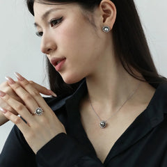 Aetolia Accessories Sets Jewelry Shell Pearl Pendant Necklaces Cz Zirconia Stud Earrings 925 Sterling Silver Rings Jewelry Sets