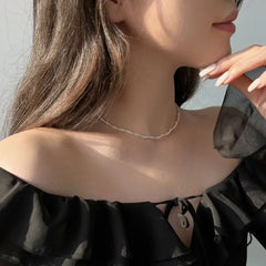 Aetolia Fine Jewelry 925 Sterling Silver Rope Water Wave Chain Male Necklace Woman Choker Clavicle Twist Rope Chain For Girls