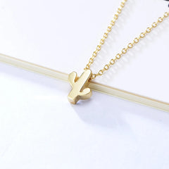 Aetolia Necklace Sterling Silver Jewelry Minimal Charm 18K Gold Plated Women Pendant Small Cactus Necklace