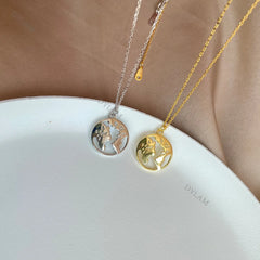 Aetolia Fashion Necklaces Korean 18k Gold Filled Men Chain Bohemian Style 925 sterling silver Coin World Map Necklace Jewelry
