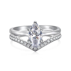 Aetolia Custom Shinny Jewelry 18K Gold Plated Heart Pear Cut Solid 925 Sterling Silver Ring Halo Engagement Wedding Rings Band women