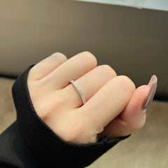 Aetolia Classic Proposal Eternal Series Simple Design Jewelry 925 Silver 5A Platinum Zircon Round Couple Wedding Diamond Ring