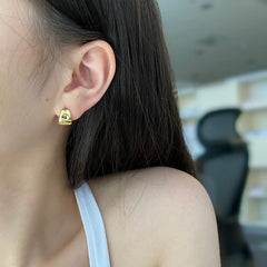 Aetolia Simple Design Jewelry Women Stud Earring Irregular Concave-Convex Wide Surface Heart Shape 925 Sterling Silver Earrings