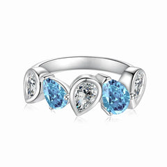 Aetolia Fine Jewelry Manufacturer 925 Sterling Silver Ring Pink Zirconia Diamond Pear Shaped Finger Ring Wedding Rings For Women
