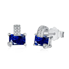 Aetolia Good Price Fine S925 Silver Cz Jewelry Set Pear Flower Shape Stud Earrings Pendant Necklaces Blue Sapphire Rings For Women