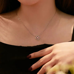 Aetolia Iced Out Hollow Out Pink Yellow Cz 925 Sterling Silver Ring Lucky Four Leaf Clover Rings Necklace Stud Earrings Jewelry Set