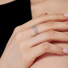 Aetolia New Arrival Aetolia S925 Sterling Silver Stacking Eternity Oval Cut Ring Crystal Cz Diamond Engagement Rings For Women