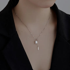 Aetolia Dainty Non Tarnish Waterproof Cz Square Cubic Zirconia 18K Gold Plated Necklace Jewelry Diamond Pendant Necklaces Women