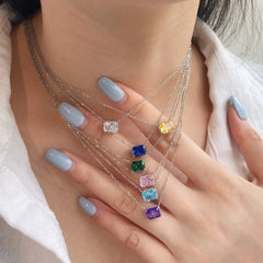 Aetolia Wholesale Cadenas De Plata 925 Silver Square Pendant Jewelry Emerald Necklace Tennis Cuban Chain Cross Necklaces For Women