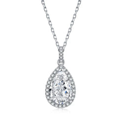 Aetolia Heart Square Shape Pink Cubic Zirconia 925 Sterling Silver Wedding Chunky Necklace Jewelry Bridal Pendants Sets For Women