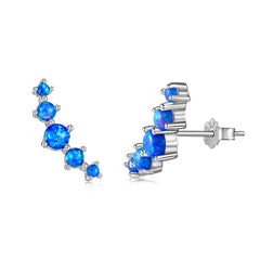 Aetolia S925 Sterling Silver High Quality Blue Opal Jewelry Stud Earring Elegant Jewelry Hypoallergenic Earrings For Women Girl