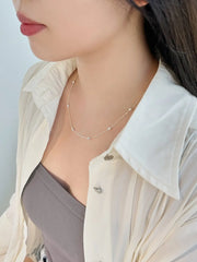 Aetolia Minimalist s925 Sterling Silver necklace Rhodium Plated Beaded Chain Necklace for Women Fine Fashion Jewelry Jewellery