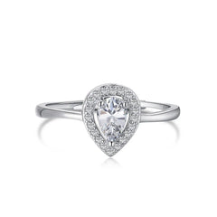 Aetolia Moissanite 925 Sterling Silver Cubic Zirconia Diamond Drop Heart Shaped Finger Ring Jewelry Women Engagement Wedding Rings