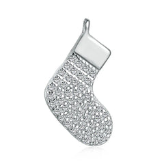 Aetolia Christmas Cubic Zirconia Charm 925 Sterling Silver 18K Gold Plated socks Pendant Jewelry Beads Diy Necklaces for women