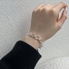 Aetolia New Hot Sale 925 Sterling Silver Link Chain Bracelet Original Diy Charms Designer Square Bracelets Jewelry Women