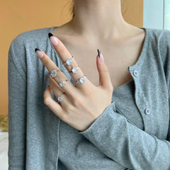 Aetolia Ring Wholesale Popular Trend jewelry Hexagon Shape Sterling 925 Silver Zircon Wedding Rings