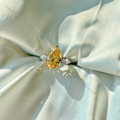 Aetolia Luxury High Carbon Diamond Pink Blue Topaz Promise Pear Cut Engagement Wedding colorful Sterling Silver 925 zircon rings