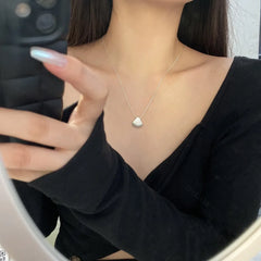 Aetolia 925 Sterling Silver Necklace Rhodium 18K Gold plated Fine Jewelry Women Fashion Texture Shell Pendant Necklaces for women