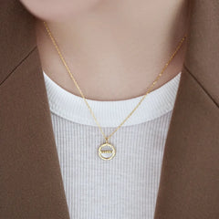 Aetolia Custom Vintage Coin Pendant Necklace S925 Sterling Silver 18K Gold Plated Customized Dream Letter Necklaces For Women