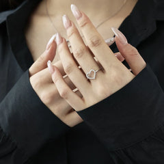 Aetolia S925 Silver Choker Shiny Cubic Zircon Hollow Sweet Heart Pendants For Women Stud Earrings Necklaces Rings Jewelry Sets