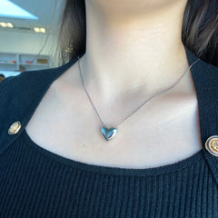 Aetolia Romantic 925 Silver gold plated chain jewelry Love heart Pendant necklace For Women