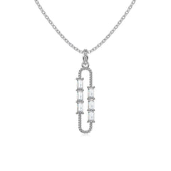 Aetolia Hypoallergenic Hot Selling Zirconia 925 Sterling Silver Necklaces Paper Clip Pendants For Women 18K Gold Plated Necklace