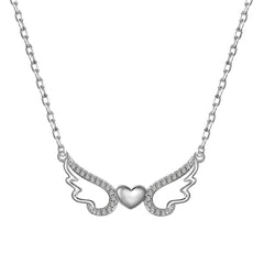 Aetolia Vintage Bulk 5A Cz Cubic Zirconia 18K Gold Necklace 925 Sterling Silver Wing Heart Pendant Necklaces For Women Jewlery